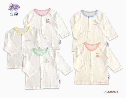 ALD0105 - Áo TD cài giữa trắng viền màu BabyMommy