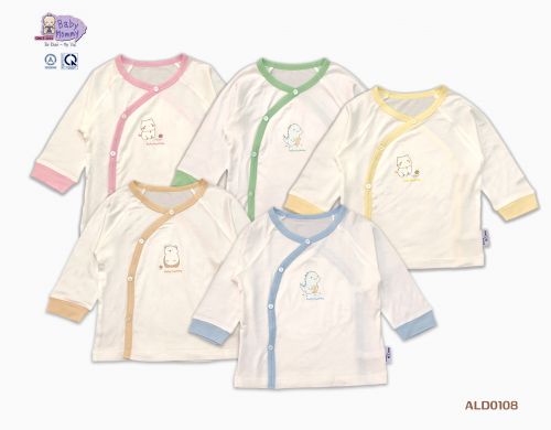ALD0108 - Áo TD cài chéo trắng viền màu BabyMommy