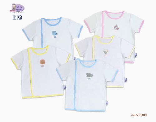 ALN0009 - Áo bác sĩ trắng in tay ngắn BabyMommy