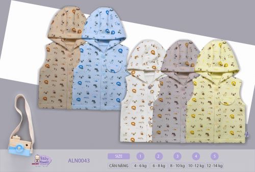 ALN0043 - Áo ghilê nón bé trai vải dệt bông BabyMommy
