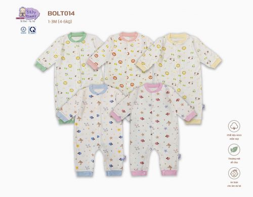 BOLT014 - Bodysuit dài cài giữa in họa tiết BabyMommy