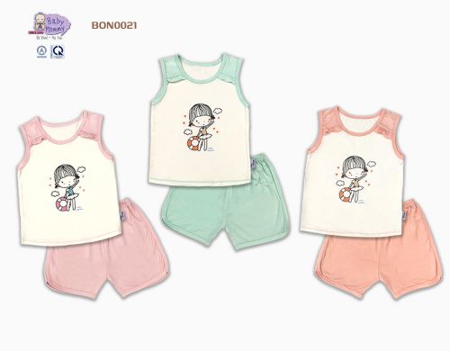 BON0021 - Bộ sát nách bé gái phối vai BabyMommy