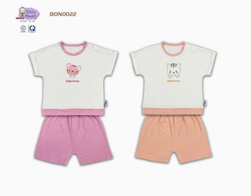 BON0022 - Bộ ngắn tay liền cài vai BabyMommy