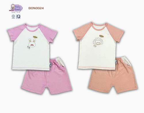 BON0024 - Bộ ngắn raplan cài nút vai BabyMommy