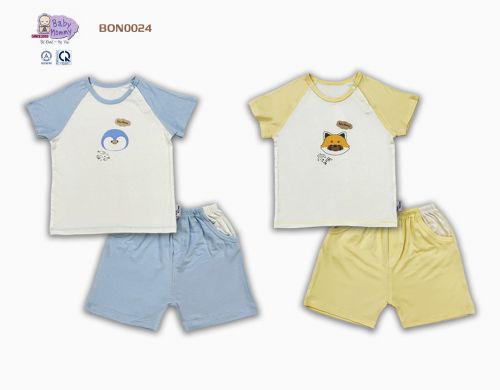 BON0024 - Bộ ngắn raplan cài nút vai BabyMommy