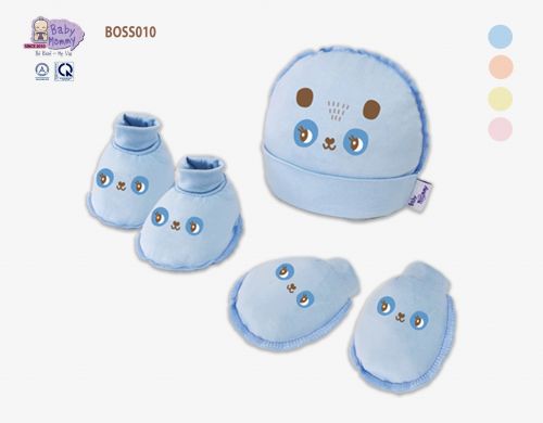 BOSS010 - Bộ nón+bao tay,chân in hình thú BabyMommy